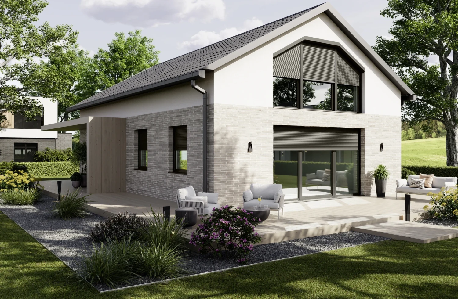 Modernes Einfamilienhaus mit Garten und Terrasse