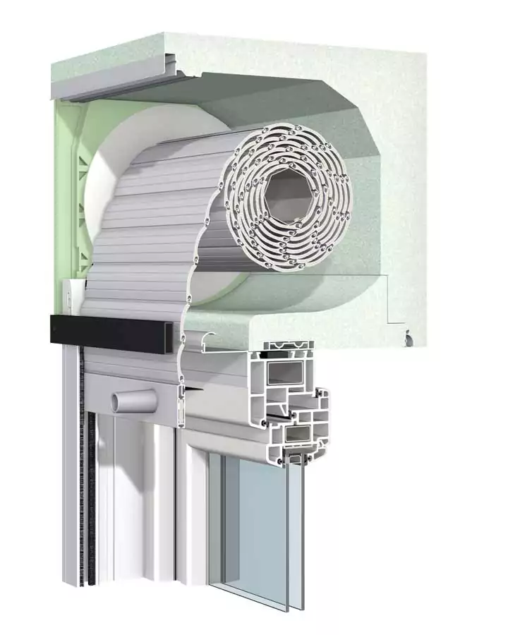 Rollladen für Karben als technische Zeichnung von einem Rollladensystem